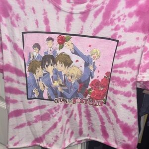 Pink Tie-Dye Ouran High School Host Club Tee (cropped)